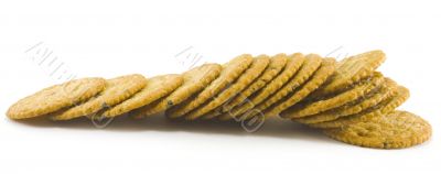 crackers on white background