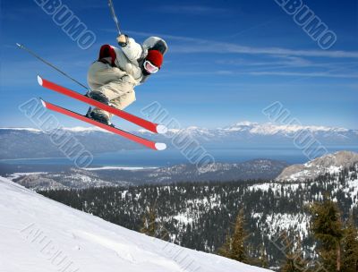 Skier jumping