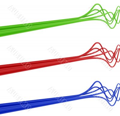green blue and red cables
