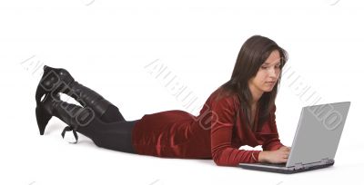 Woman working on a laptop