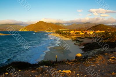 Bay at Isla de Margarita in sunset time