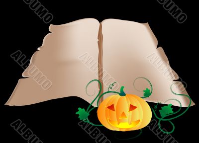 Book with pumpkin