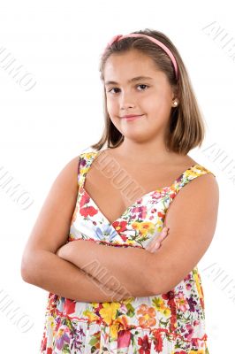 Adorable girl with flowered dress