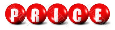 red price word made of spheres