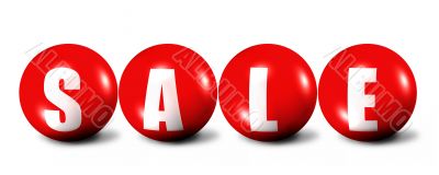 red sale word made of spheres