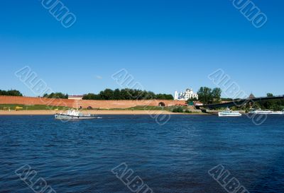 Great Novgorod. The Kremlin wall.