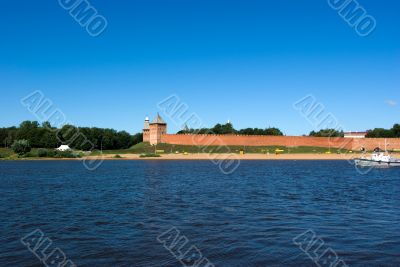 Great Novgorod. The Kremlin wall.