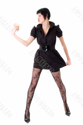 Sexy woman with apple