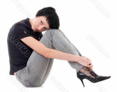 sitting woman