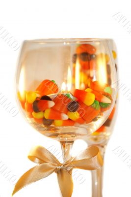 Halloween candel with candy