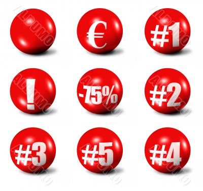 red 3D spheres