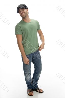 side view of happy man