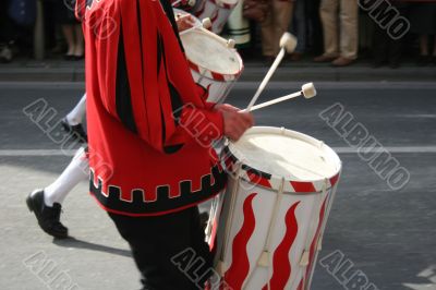 Traditional drummers at Munich Oktoberfest