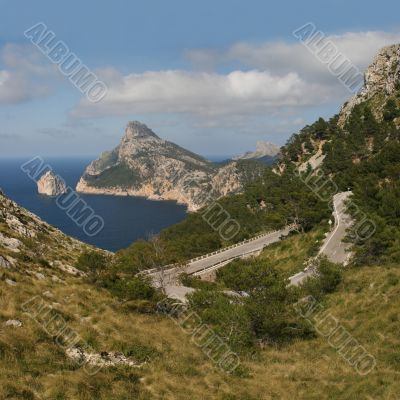 Cabo Formentor with a serpentine road, Mallorca