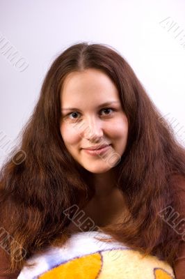 Portrait in smooth violet light