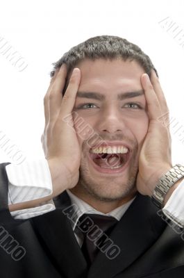 happy businessman posing