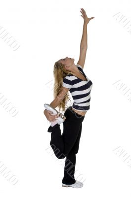 excercising blonde lady