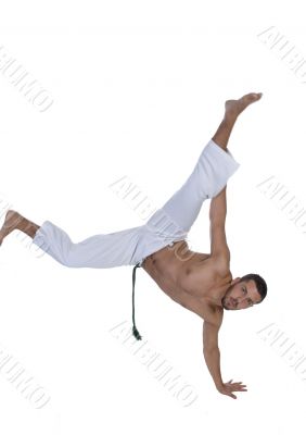 handsome caucasian resting on one hand