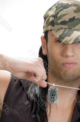 male pulling his chain