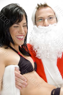 sexy lady with santa man