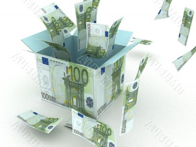 three dimensional gift box opened with