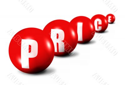 red price word made of spheres