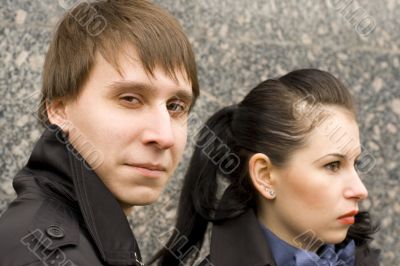 portrait of vintage style couple