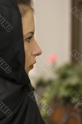 portrait of inconsolable widow