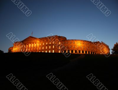 Sunset at castle Wilhelmshoehe in Kassel, Germany
