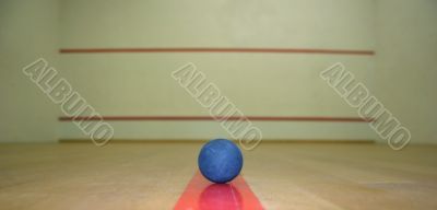 Squash ball in a hall