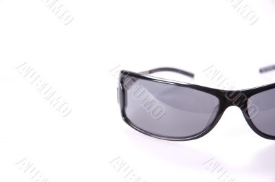 Sunglasses on white backgroung fashion black lens