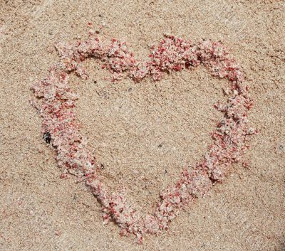 heart of sand on the beach