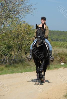 watching girl and stallion