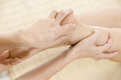 lady getting feet massage
