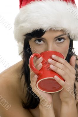 woman drinking coffee