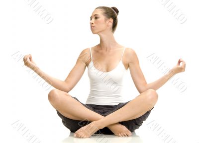 woman in lotus pose