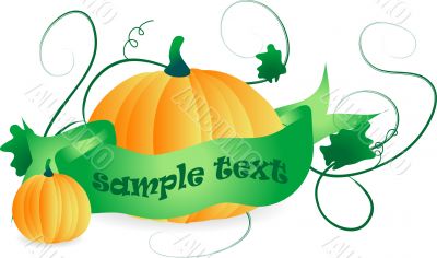 Pumpkins with banner