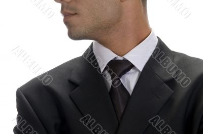 close up pose of businessman tie