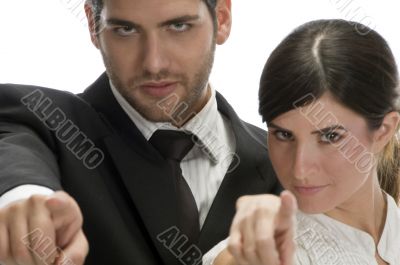 close up view of young brunette couple