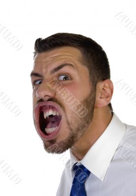 man giving weird expression