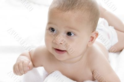 cute newborn baby boy lying