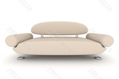 Isolated leather sofa. An interior. 3D image.