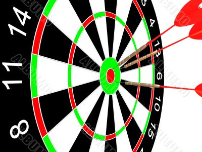 Darts on a white background. Isolated 3D image