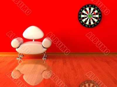 Interior of a living room. 3D image.