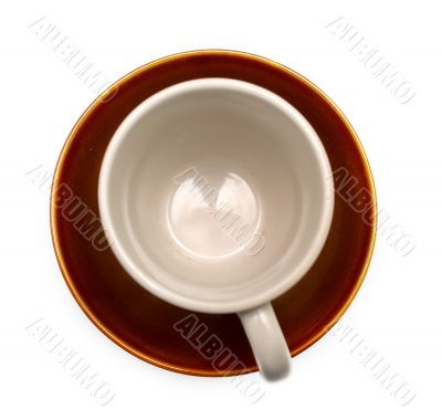 Cup on a white