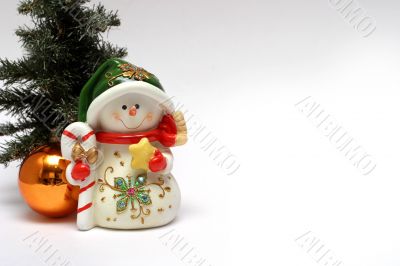 Christmas card with a snowman