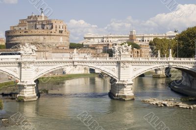 Bridge and Castle Sant Angelo in Rome