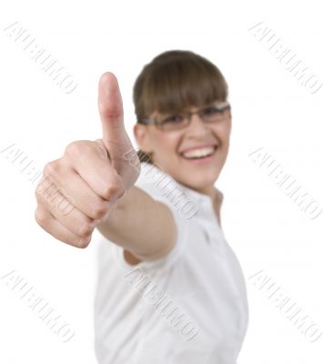 business lady with good-sign