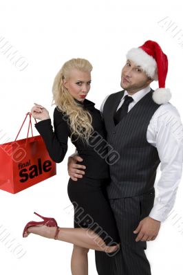 couple with cristmas shopping