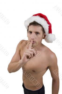 santa man shushing